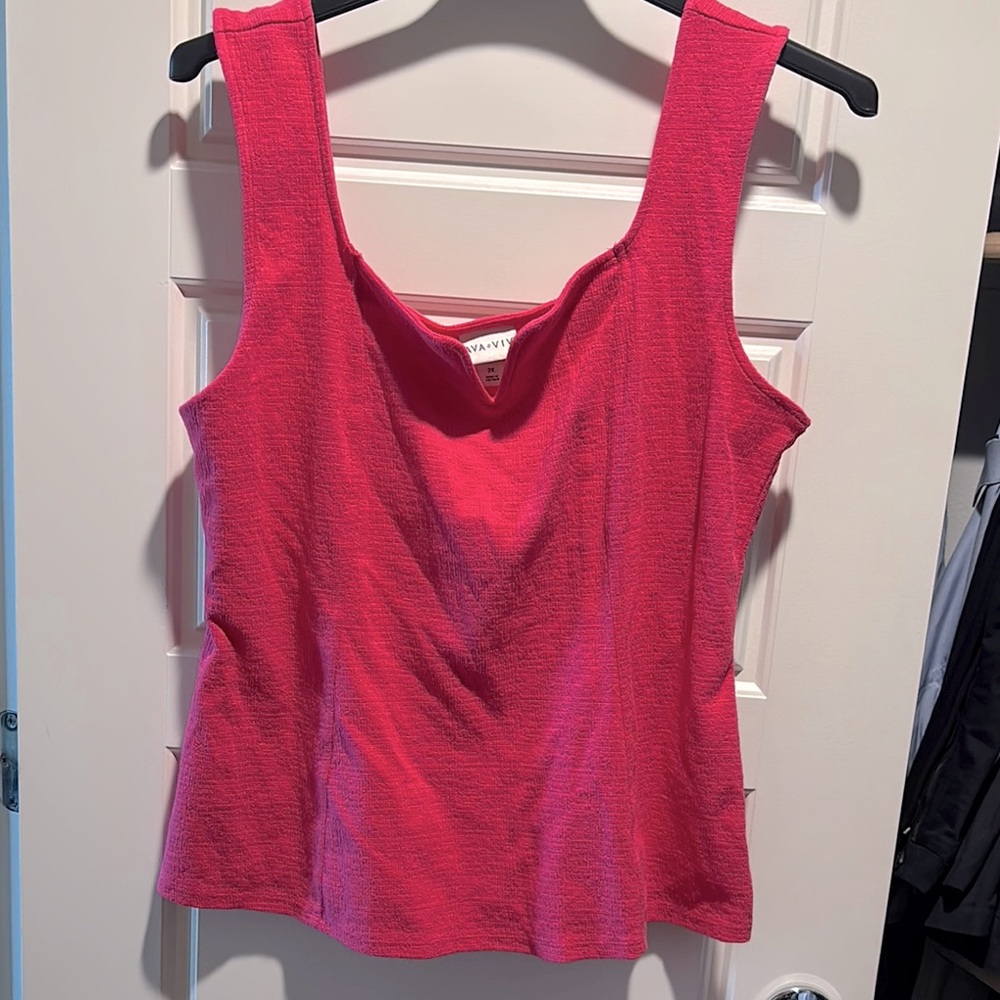 Ava & Viv Pink Fitted Sleeveless Tank Top